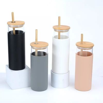 Купить Многоразовый дизайн 20oz 17oz Бутылка с водой Жилой стеклянный сок Tumbler Стеклянная бутылка для питья с силиконовым рукав Эко-дружественный Стильный online manufacture