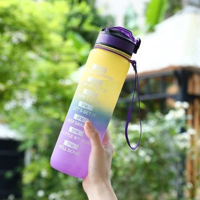 Купить Прозрачные без BPA на заказ 32 унции бутылки с водой Большая мотивационная бутылка с указателем времени и соломой для фитнесов и любителей природы online manufacture