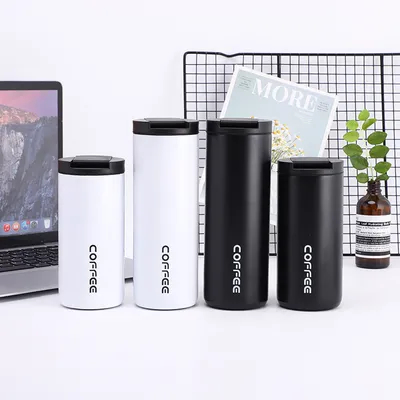 Купить Изолированная кофейная кружка 14 унций, 4 упаковки Travel Coffee Tumbler, Вакуумная изолированная кофейная кружка с отверстием для защиты от утечек для мужчин и женщин Производство в сети