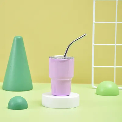 Купить Милые бокалы с соломой 2 унции, мини-бутылки с крышкой и соломой, изоляционные бутылки для эспрессо, кофе, спиртных напитков милые вещи забавные подарки Производство в сети