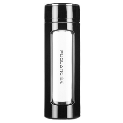 Купить Элегантная портативная большая емкость двойная стеклянная бутылка с водой Чайный инфузор многоцелевой 400 мл индивидуальный логотип печать протекающая стеклянная бутылка в подарок Производство в сети