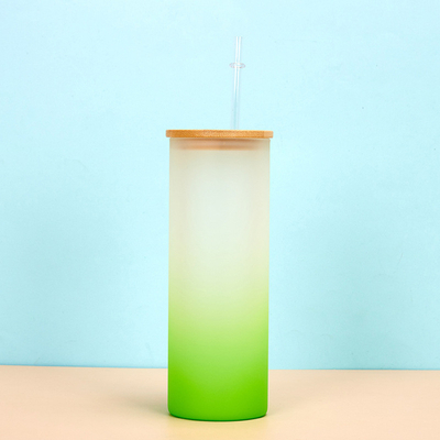 Купить 360/480ML 2пакет 16 унций стеклянная бутылка с водой Градиентная стеклянная сублимационная бутылка с бамбуковыми крышками Легкий вес высокая долговечность Производство в сети