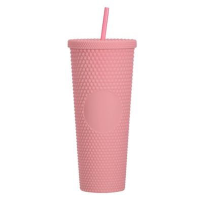 Купить 710ml Large Capacity Double-layer Plastic Straw Cup Factory Direct Supply Creative Portable Durian Prickly Diamond Style Производство в сети