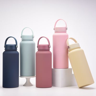 Купить New Stainless Steel Sports Water Bottle Large-capacity 1L American Wide-mouth Insulated Flask Portable Outdoor Customized Water Cup Производство в сети