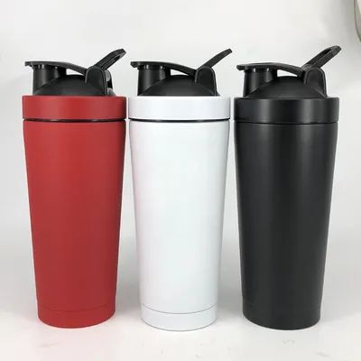 Шейкер бутылка с проволокой Шейкер бутылка для белковых смесей Нержавеющая сталь Большая металлическая бутылка 25 унций 739 мл