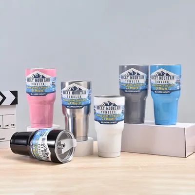 30 унций Тумблер с крышками и соломой двойной стенки изолированный нержавеющей стали водонепроницаемый Термальный кофе Тумблер Путевой кружка для холодных и горячих напитков Путевая чашка Серебро