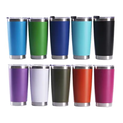 Оптовая продажа 20 унций двойной стены вакуум изоляции Tumbler из нержавеющей стали Автомобиль путешествия кофейные кружки с крышками