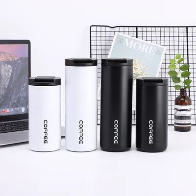 Изолированная кофейная кружка 14 унций, 4 упаковки Travel Coffee Tumbler, Вакуумная изолированная кофейная кружка с отверстием для защиты от утечек для мужчин и женщин