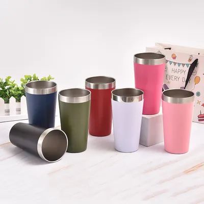 12oz Tumbler Нержавеющая сталь Tumbler массовый вакуум изоляции двойной стены путешествия Tumbler с крышкой и соломой многоразовый Tumbler
